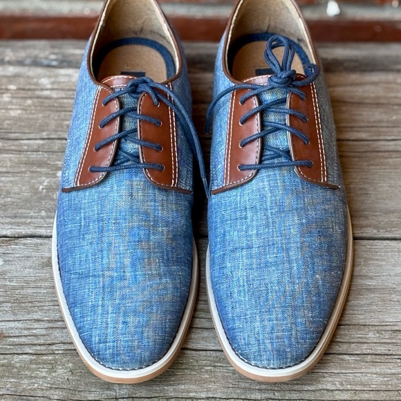 Giorgio Brutini Men's Chambray Fabric Lace Up Casual Oxford Shoes 10.5M - Picture 1 of 8